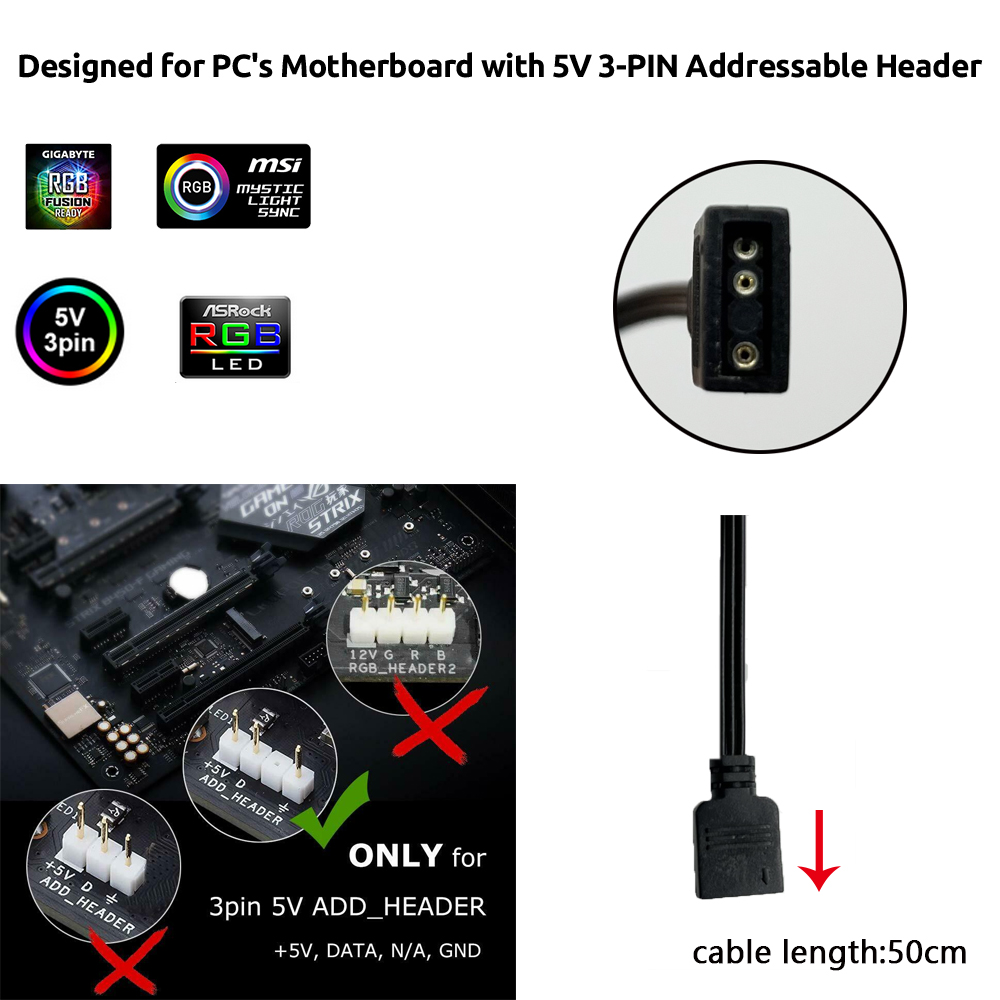 Asus Auraゲーミングケース用5V ARGB 3ピンヘ - Lighting Decor Ideas のレビューと価格