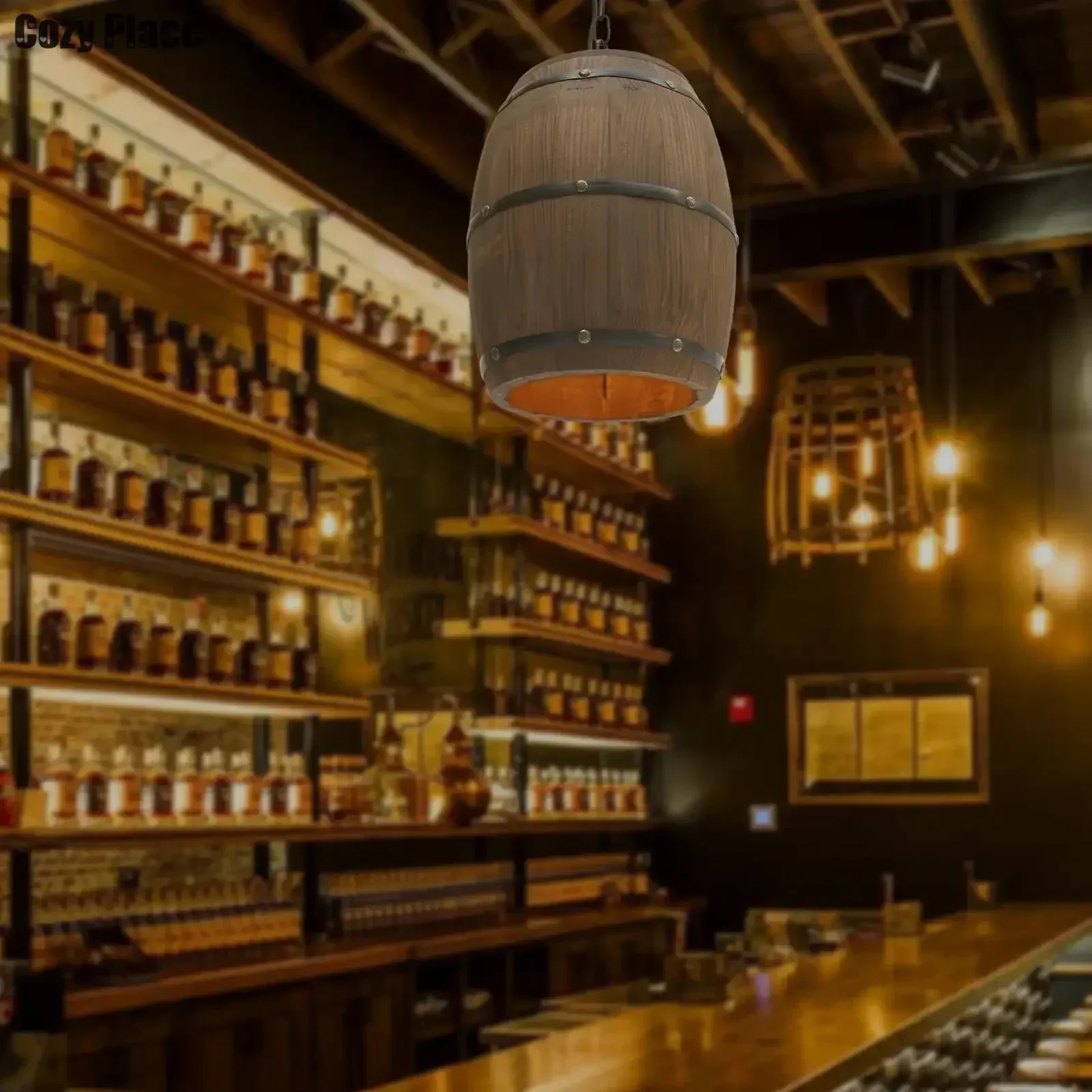 素朴なランプヴィンテージシャンデリア木製ペンダントライトワイ - Lighting Decor Room のレビューと価格