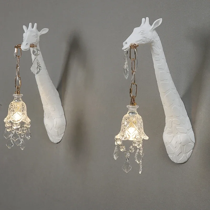 北欧新樹脂キリン LED ウォールライト寝室のベッドヘッド廊 - Foyer Lighting Wall Decor のレビューと価格