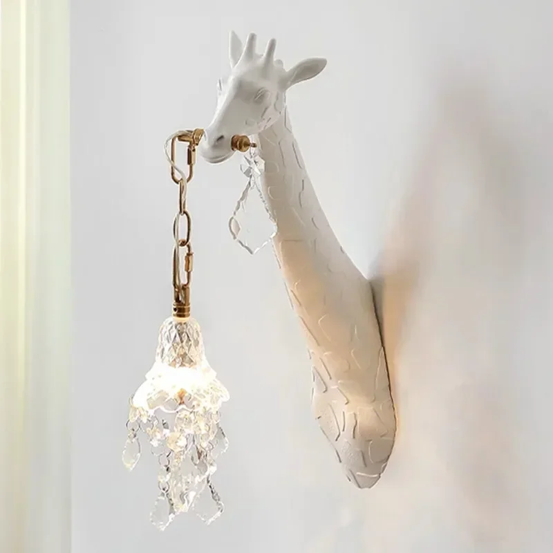 北欧新樹脂キリン LED ウォールライト寝室のベッドヘッド廊 - Foyer Lighting Wall Decor のレビューと価格