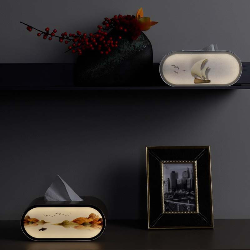 写真付きLEDナイトライトティッシュボックス、スマートセンサ - Lighting Decoration Ideas For Home のレビューと価格