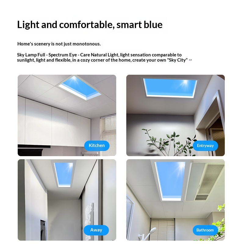 超薄型スマート一体型LEDスカイライト天井照明自然光効果キッ - Lighting Effect Home Decor のレビューと価格