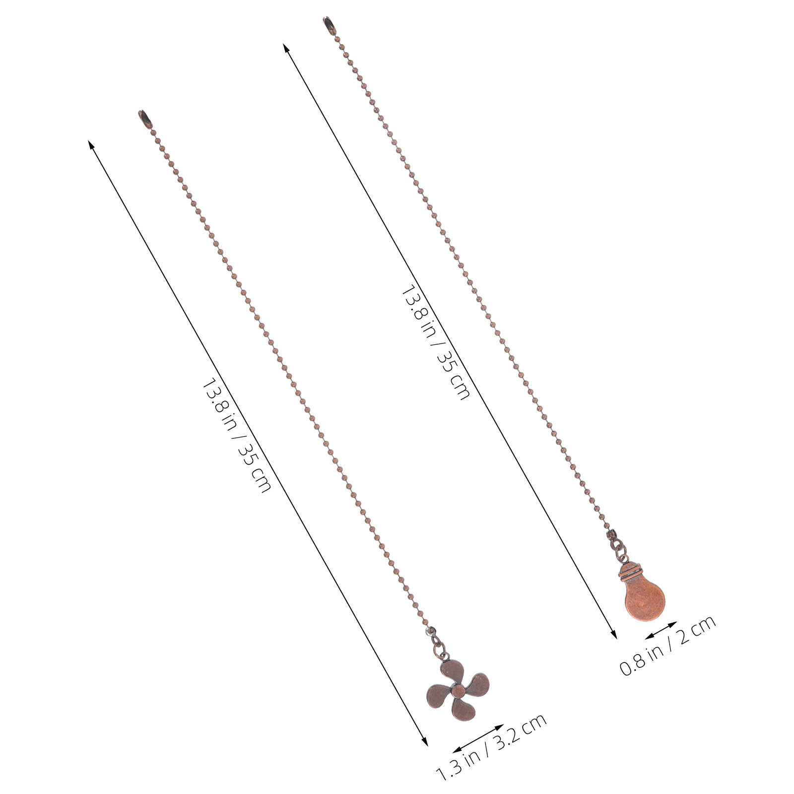 2個入り ヴィンテージペンダントシーリングファン用プルチェー - Decor Lighting Ceiling Fans のレビューと価格