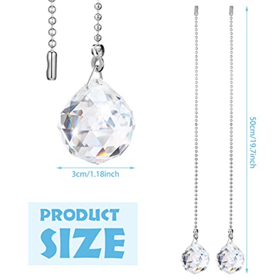 4 個のファンプルチェーン延長装飾クリスタル装飾品クリアプリ - Decor Lighting Ceiling Fans のレビューと価格